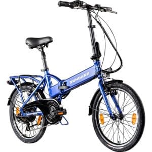 Zündapp Z101 20 Zoll Elektro Klapprad für Erwachsene 150 - 180 cm 6 Gang E Klappfahrrad E Bike Faltrad Pedelec StVZO... blau