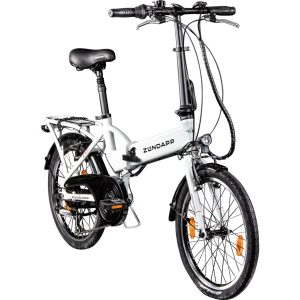 Zündapp Z101 20 Zoll Elektro Klapprad für Erwachsene 150 - 180 cm 6 Gang E Klappfahrrad E Bike Faltrad Pedelec StVZO... weiß