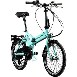 Zündapp Z101 20 Zoll Elektro Klapprad für Erwachsene 150 - 180 cm 6 Gang E Klappfahrrad E Bike Faltrad Pedelec StVZO... hellgrün