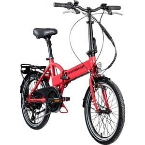 Zündapp Z101 20 Zoll Elektro Klapprad für Erwachsene 150 - 180 cm 6 Gang E Klappfahrrad E Bike Faltrad Pedelec StVZO... gambia rot