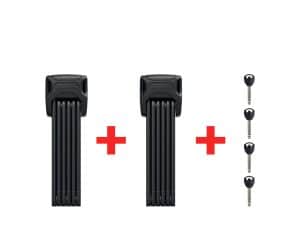 Abus Bordo Twin 6000K Faltschloss Set | 90 cm | schwarz