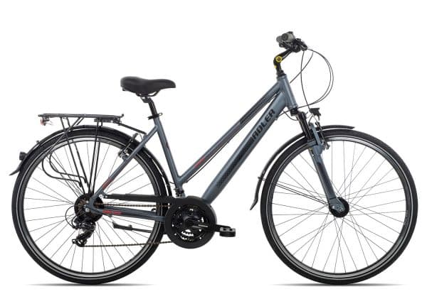 Adler Verona Trapez | 28 Zoll | grey black red | 55 cm Radgröße