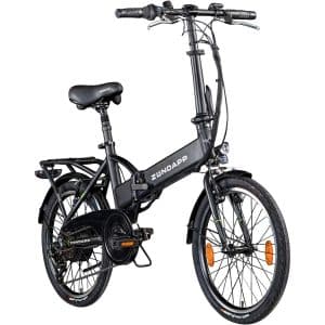 Zündapp Z101 20 Zoll Elektro Klapprad für Erwachsene 150 - 180 cm 6 Gang E Klappfahrrad E Bike Faltrad Pedelec StVZO... schwarz