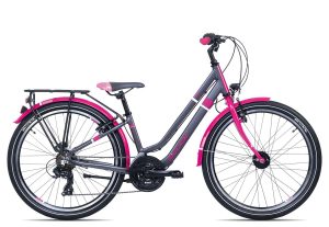 SCool chiX twin alloy 24-21 | 24 Zoll | black/berry | 34 cm Radgröße