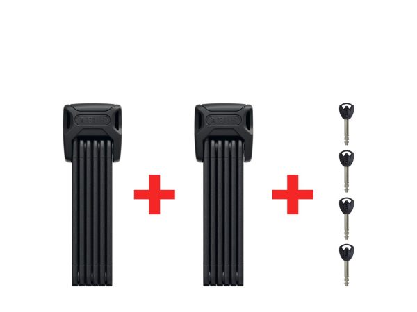 Abus Bordo Twin 6000K Faltschloss Set | 120 cm | schwarz